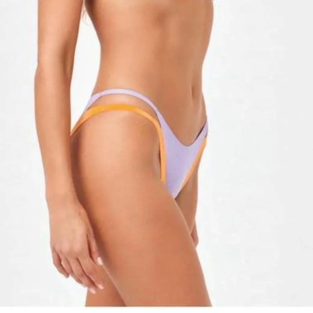 L*Space Billie Swim Bottom Bitsy‎ Orange & Purple Large NWT $92